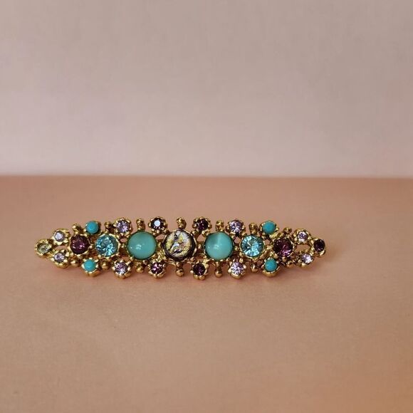 BEN-AMUN Vintage Multi-Stone Brooch Pin - Picture 4 of 7